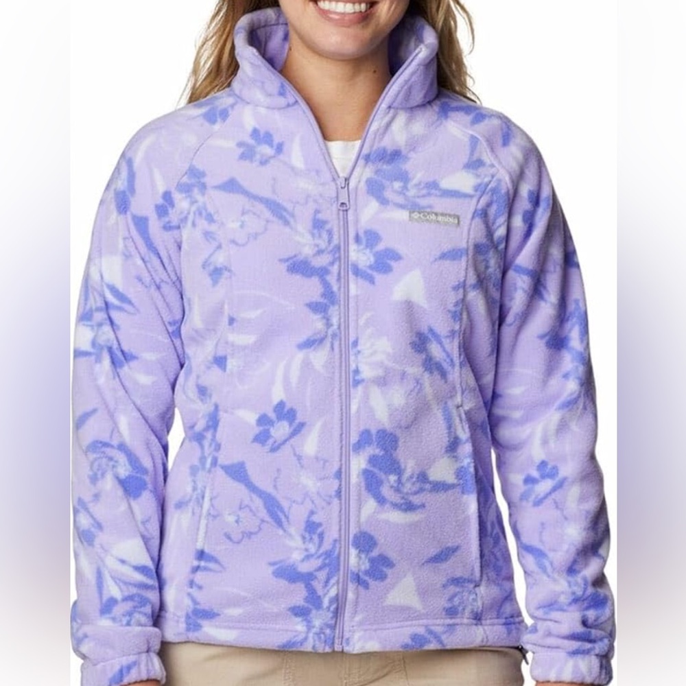 COLUMBIA Women's Benton Springs Full Zip Fleece Jacket Frosted Purple
